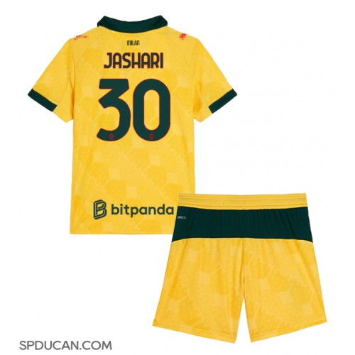 Dječji Nogometni Dres AC Milan Ardon Jashari #30 Rezervni 2025-26 Kratak Rukav (+ Kratke hlače)
